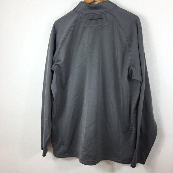 Under Armour Coldgear Jacket Mens Size XL Gray Quarter Zip Pullover Long Sleeve - Picture 1 of 6